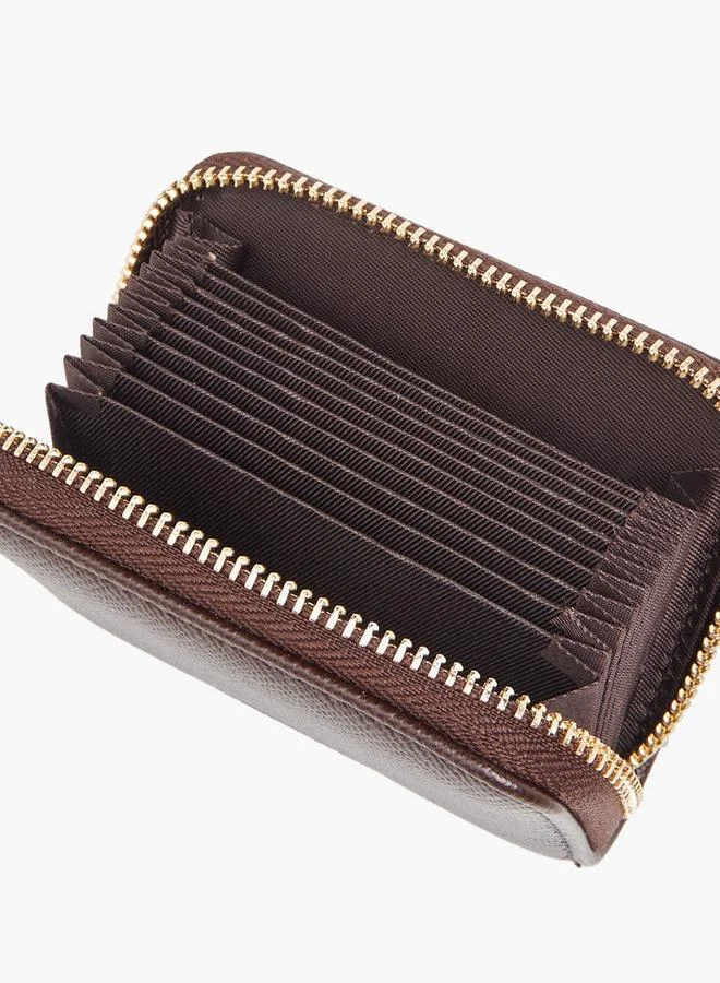 Flora Bella By Shoexpress BROWN Textured Wallet With Zip Closure for Women | Best Price UAE